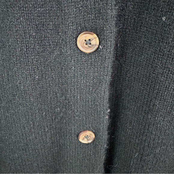 Quince Oversized Black Button Down Yak Wool Cardigan Size Medium - Picture 4 of 6